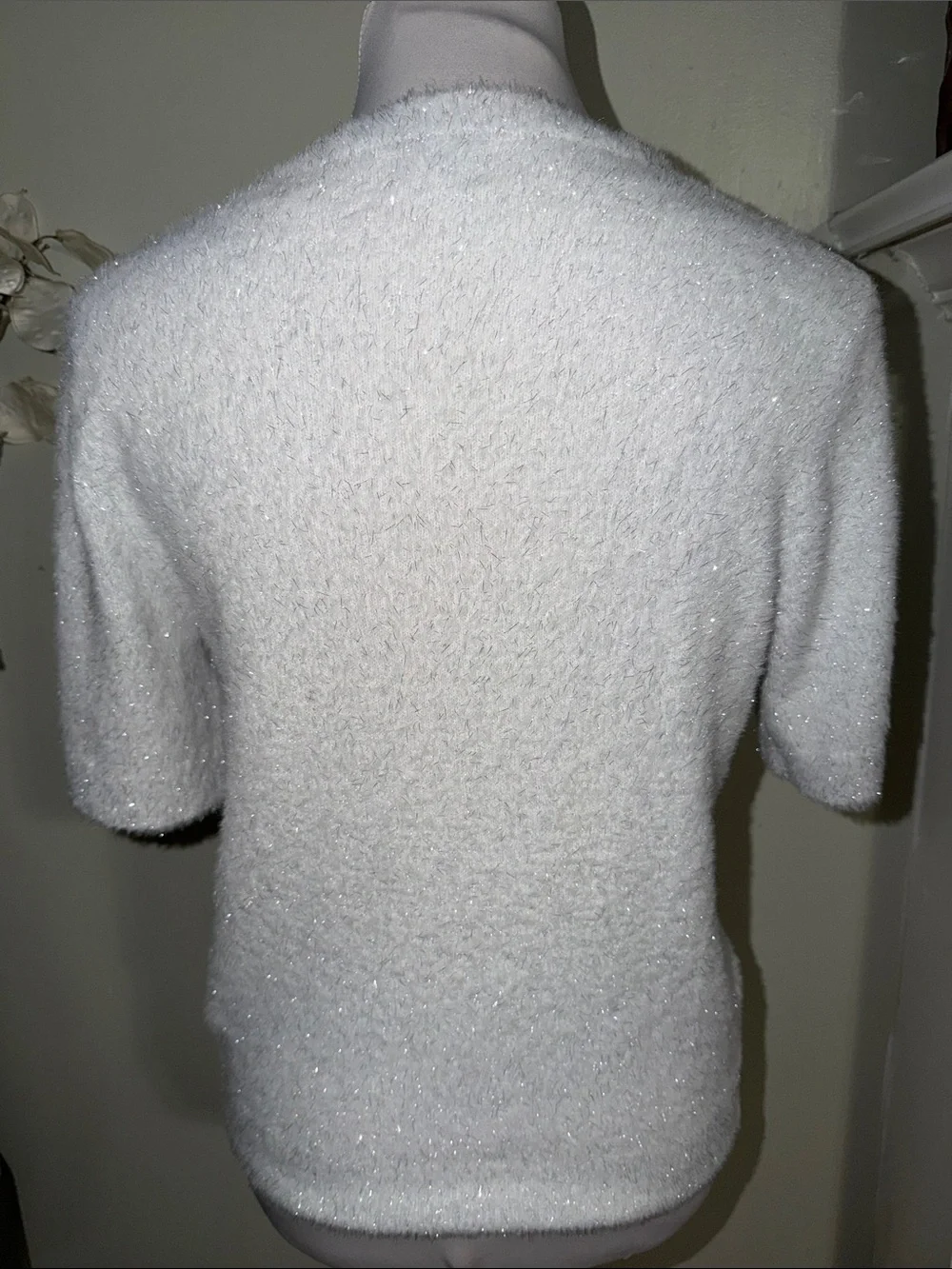 J. Crew Silver Metallic Short Sleeve Crewneck Top